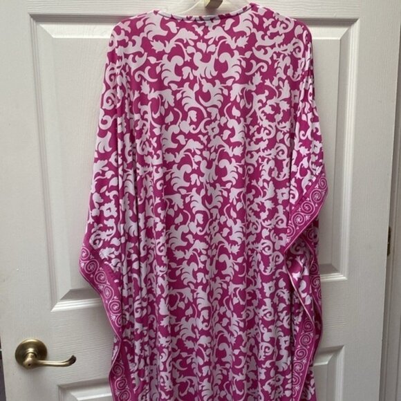 B womens Joan Rivers casual pink stretch dohlman sleeve plus size dress P1X - Picture 5 of 5